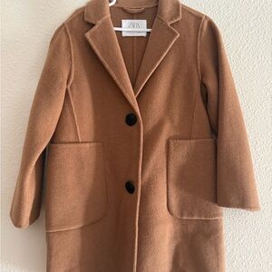 Zara Camel Wool Blend Coat